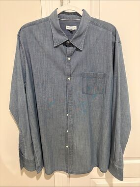Peter Millar Light Blue Denim-Style Button Down Shirt